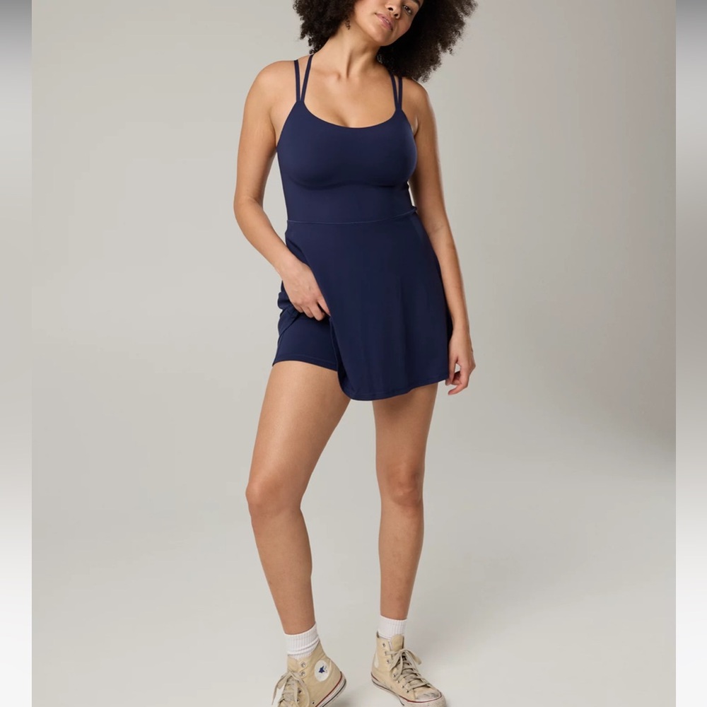 OFFLINE By Aerie Real Me Hold Up! Strappy Dress Blue M
